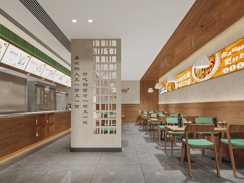 Modern fast food restaurant snack bar