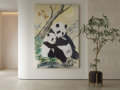 Decorative Painting Animal Painting Panda Hanging Painting