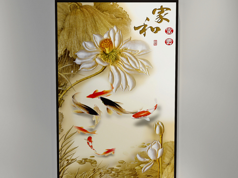 New Chinese Decorative Painting Koi Hanging Painting