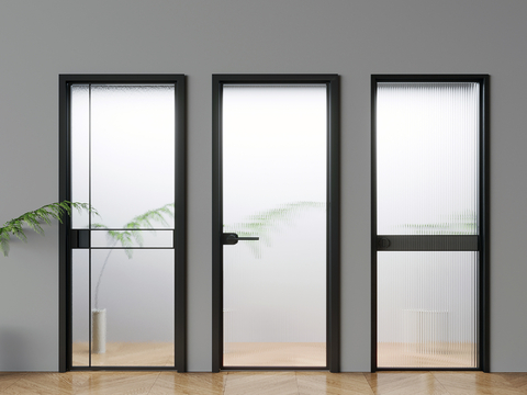 Frosted Glass Door Single Door Glass Swing Door Bathroom Door