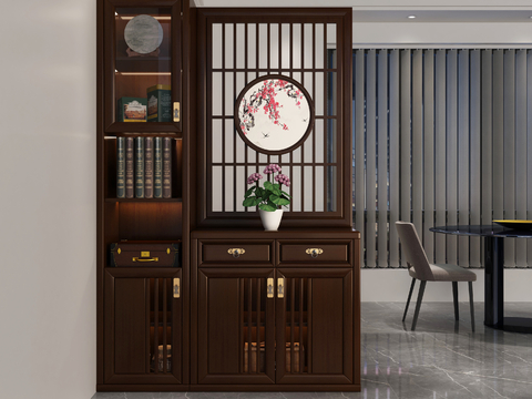 New Chinese-style Entrance Cabinet Partition Cabinet