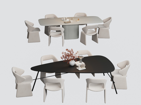 Modern Dining Table and Chair Triangle Dining Table and Chair