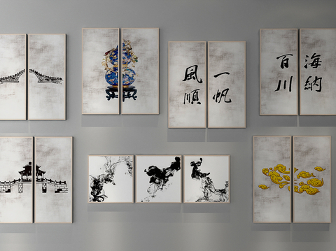 New Chinese-style Hanging Painting Combination Painting