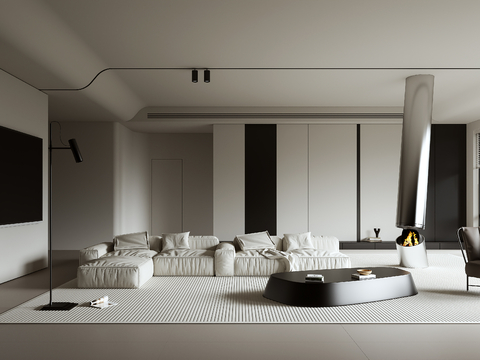 High gray living room