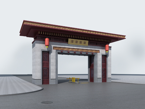 New Chinese-style archway archway gatehouse