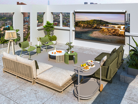 Modern Balcony Terrace Roof Garden