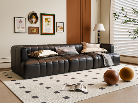 Modern Leather Sofa Double Sofa