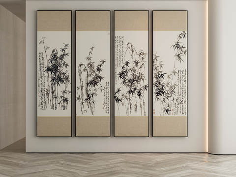 Neo-Chinese Style Decorative Painting Bamboo Hanging Painting