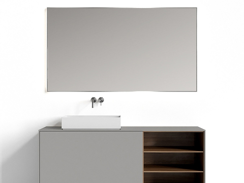 Wash table basin cabinet mirror