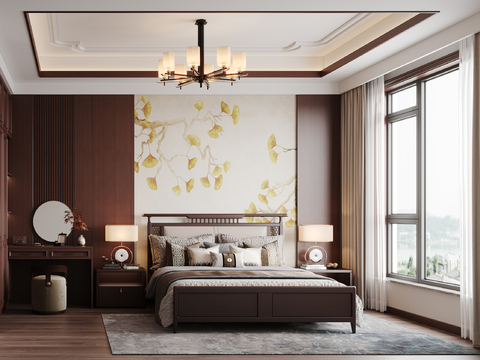 New Chinese-style master bedroom