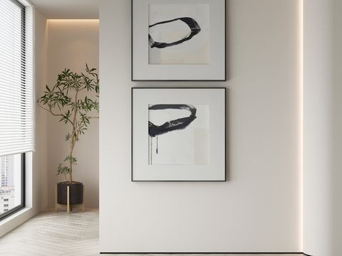 Modern Decorative Painting Combination Painting Black and White Hanging Painting