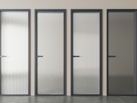 Very narrow border door single open glass door Changhong glass door gray oil sand glass door frosted glass door