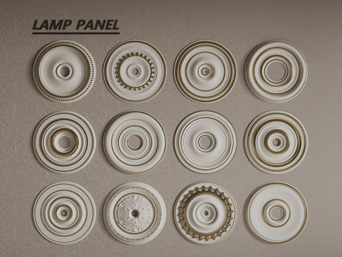 European-style lamp panel carved lamp panel bronzing disc