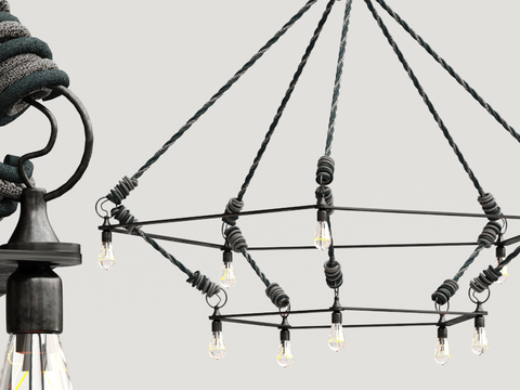 Industrial wind chandelier multi-head chandelier