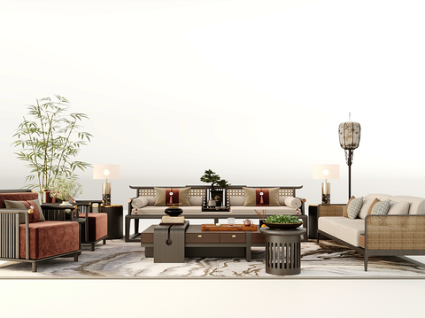 New Chinese Zen Sofa Sectional Sofa