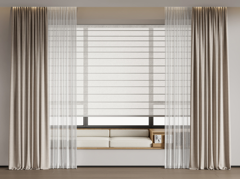 Fabric Curtain Roman Curtain Bay Window Cushion Shangri-La Curtain Dream Curtain