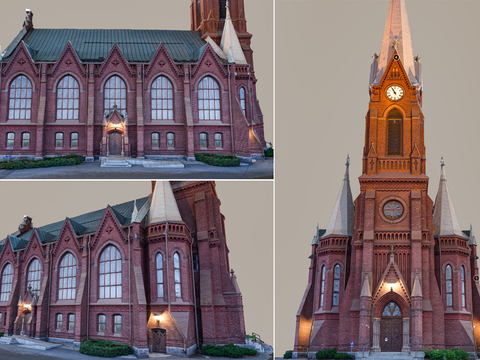 European Cathedral Mickley Cathedral Red Brick Church Gothic Church