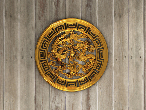 Chinese Pane Embossed Decorations Dragon and Phoenix Embossed