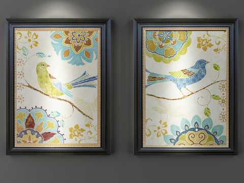 Traditional American Decorative Painting Flower and Bird Painting