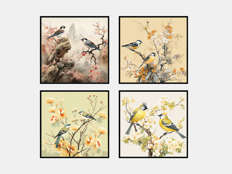 New Chinese Flower and Bird Painting Decorative Painting