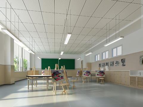 Modern school art classroom