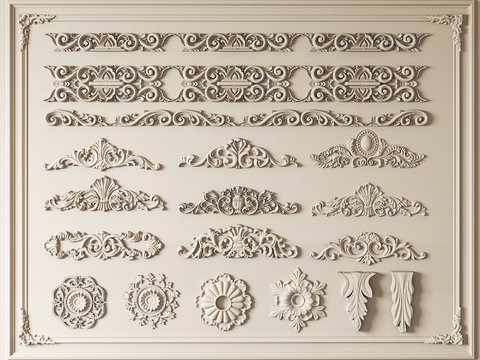 European-style carved gypsum carved gypsum corner line relief angle flower