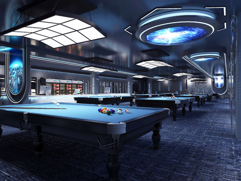 Industrial wind billiard room billiard club