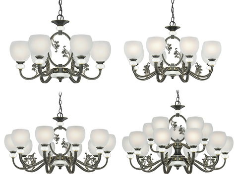 Chinese multi-head chandelier