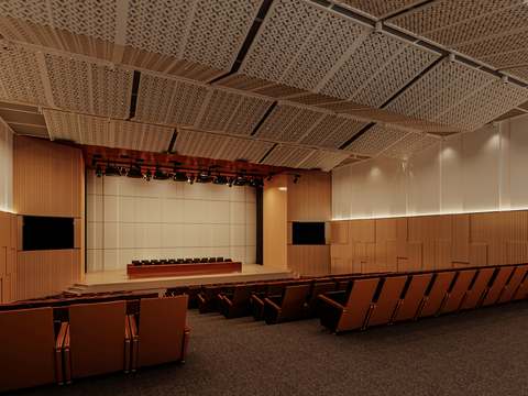 Modern multi-function lecture hall stage