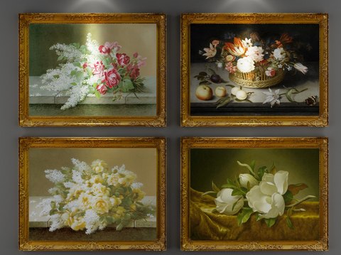 European Flower Oil Painting Decorative Painting Combination Painting