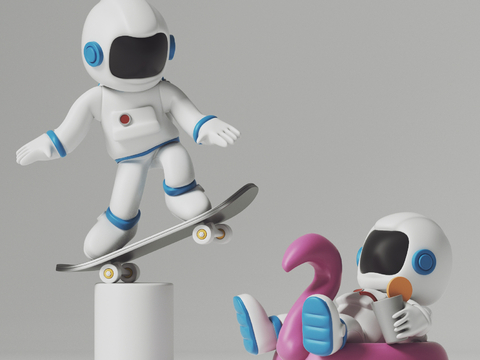 Astronaut Sculpture Cartoon Sculpture Ornaments