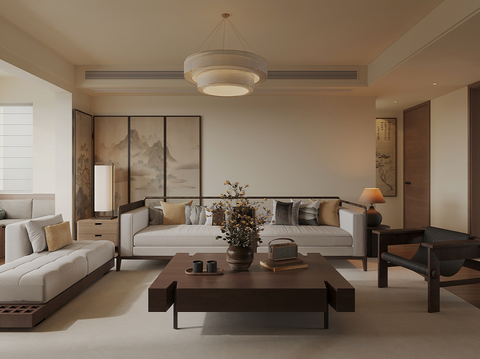 Neo-Chinese Style Living Room Song Style Aesthetic Living Room