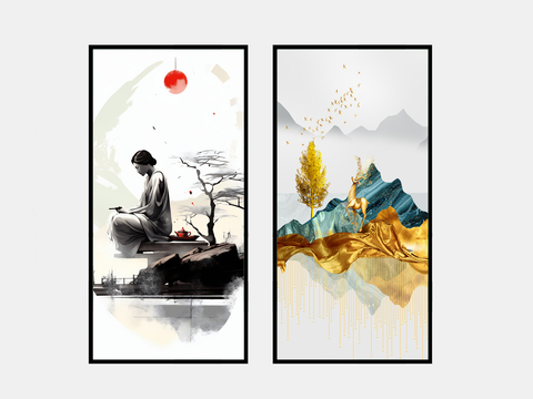 Chinese figure painting landscape painting decorative painting