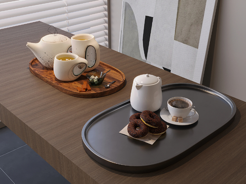 Modern Tea Set Teapot Tea Cup Tray