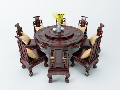 Chinese-style Xuyi Dining Table and Chair Round Dining Table