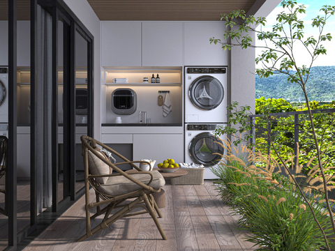 modern leisure balcony laundry balcony