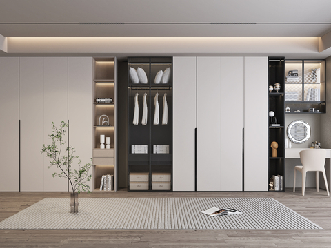 Modern wardrobe dresser integrated cabinet