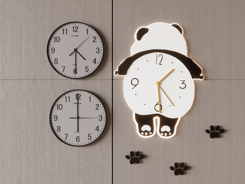 Decorative clock clock clock creative panda wall clock