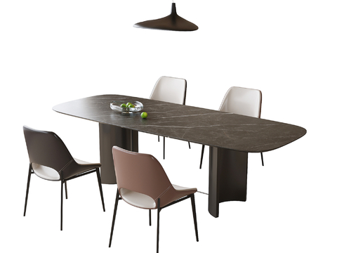 Italian Minimalist Dining Table and Chair