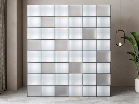 Modern glass brick partition