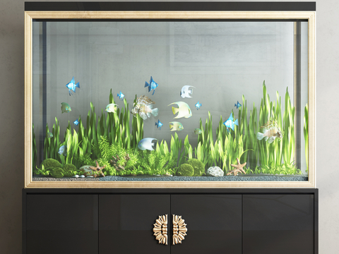 European-style aquarium fish tank goldfish