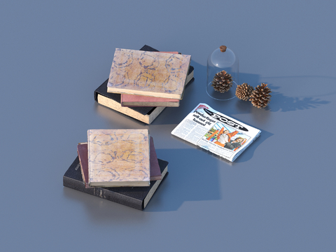 Mid-century Style Book Notebook Ornaments