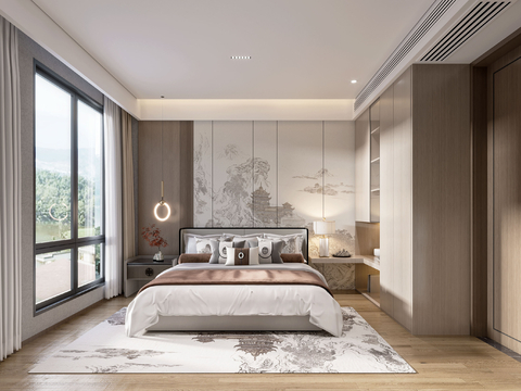 New Chinese-style master bedroom