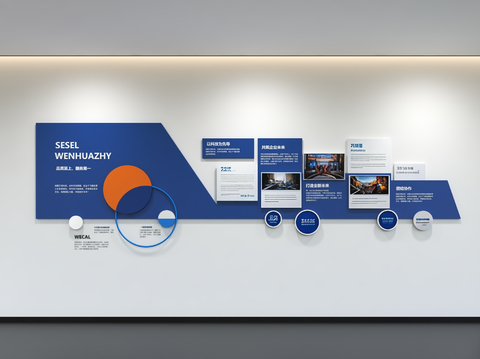 Modern enterprise culture wall display wall