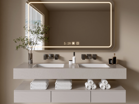 modern bathroom cabinet suspension basin double basin