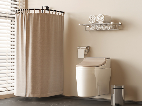 Shower Curtain Towel Towel Rack Smart Toilet Toilet Paper Box