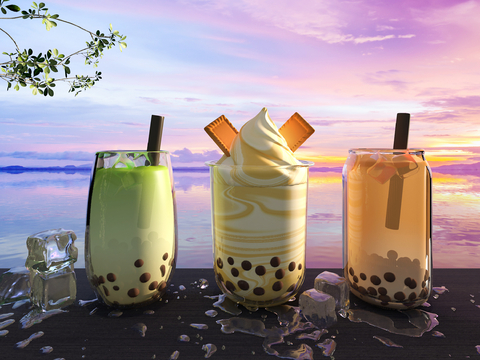 pearl milk tea drink fruit juice