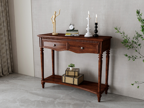 American-style end view table porch cabinet