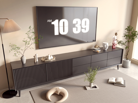 Black TV cabinet