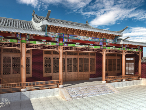 Chinese ancient architecture courtyard main building